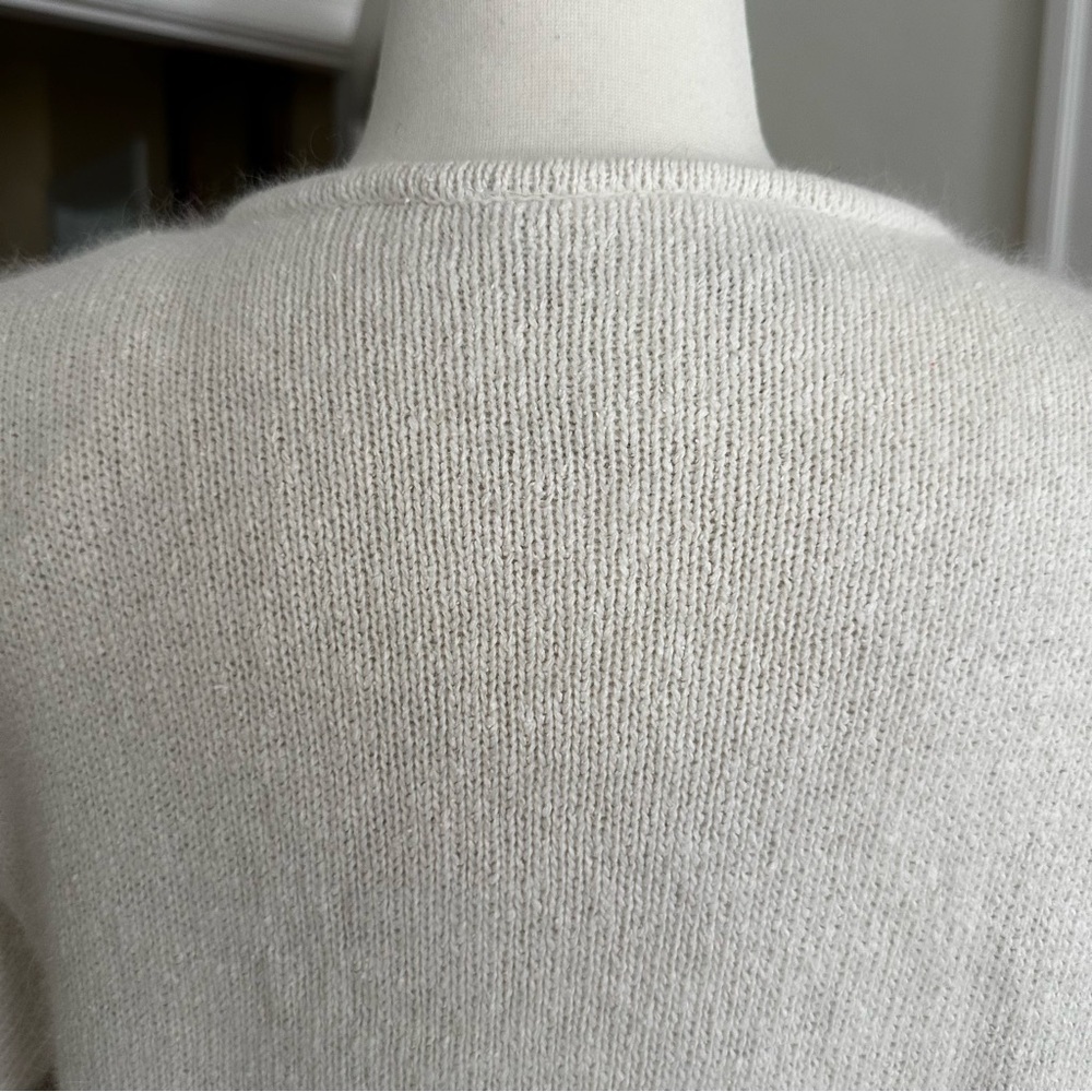 Vintage Silk Angora Floral Embroidered Short Sleeve Sweater Cottagecore Girly M - Picture 7 of 13